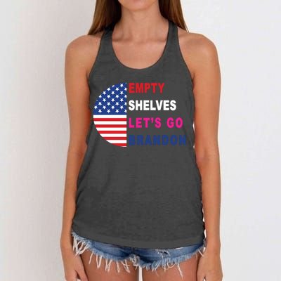 Lets Go Brandon Meme Classic American Flag Half Circle Women's Knotted Racerback Tank