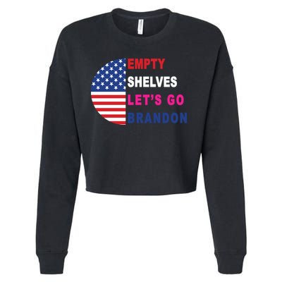 Lets Go Brandon Meme Classic American Flag Half Circle Cropped Pullover Crew