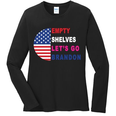 Lets Go Brandon Meme Classic American Flag Half Circle Ladies Long Sleeve Shirt