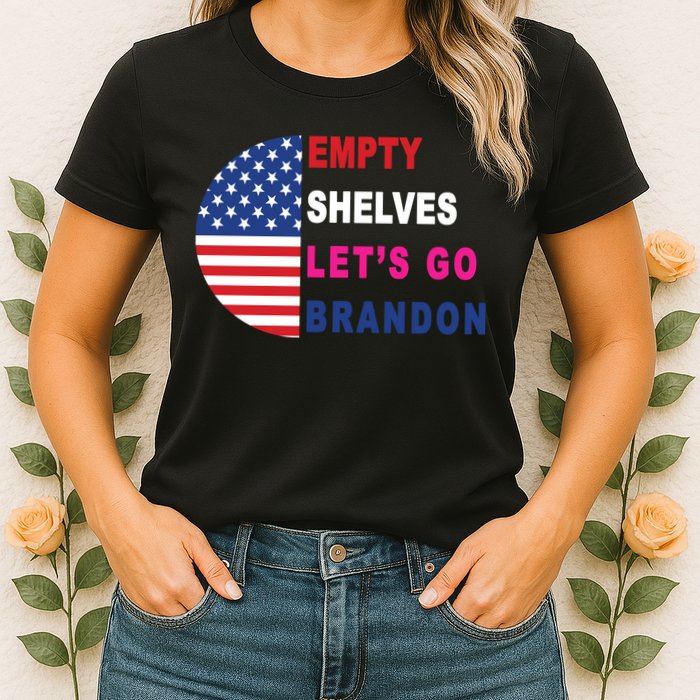 Lets Go Brandon Meme Classic American Flag Half Circle Womens T-Shirt