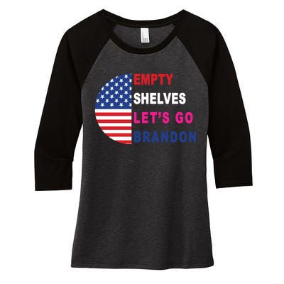 Lets Go Brandon Meme Classic American Flag Half Circle Women's Tri-Blend 3/4-Sleeve Raglan Shirt