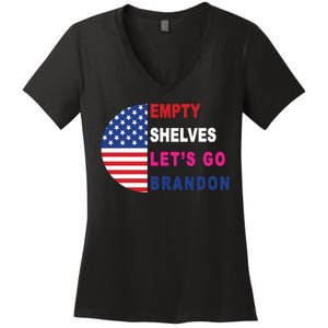 Lets Go Brandon Meme Classic American Flag Half Circle Women's V-Neck T-Shirt