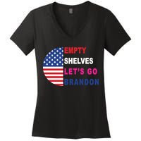 Lets Go Brandon Meme Classic American Flag Half Circle Women's V-Neck T-Shirt