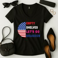 Lets Go Brandon Meme Classic American Flag Half Circle Women's V-Neck T-Shirt