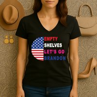 Lets Go Brandon Meme Classic American Flag Half Circle Women's V-Neck T-Shirt