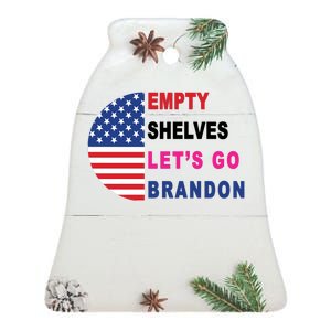 Lets Go Brandon Meme Classic American Flag Half Circle Ceramic Bell Ornament