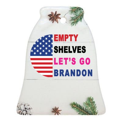 Lets Go Brandon Meme Classic American Flag Half Circle Ceramic Bell Ornament