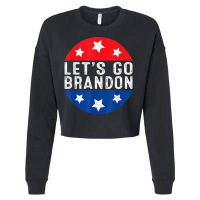 Let's Go Brandon Retro Vintage Design Cropped Pullover Crew