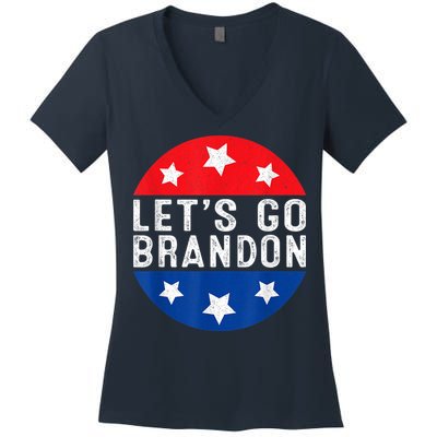 Let's Go Brandon Retro Vintage Design Women's V-Neck T-Shirt