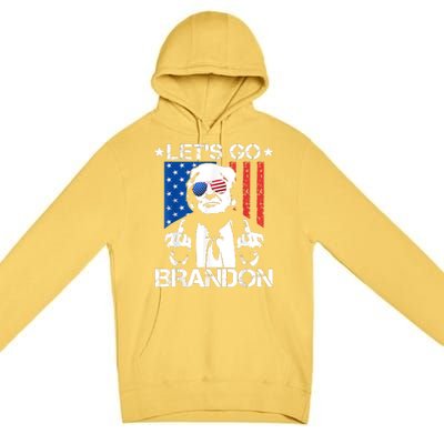 Let's Go Brandon Trump Middle Finger Flag Premium Pullover Hoodie