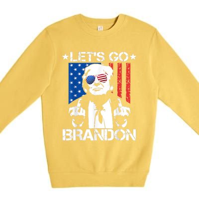 Let's Go Brandon Trump Middle Finger Flag Premium Crewneck Sweatshirt