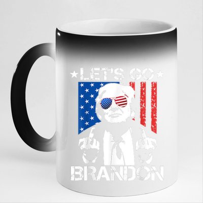 Let's Go Brandon Trump Middle Finger Flag 11oz Black Color Changing Mug