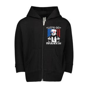 Let's Go Brandon Trump Middle Finger Flag Toddler Zip Fleece Hoodie