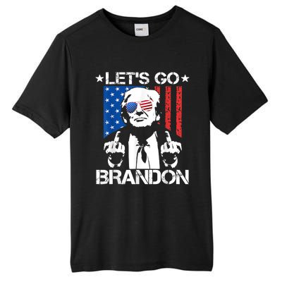 Let's Go Brandon Trump Middle Finger Flag Tall Fusion ChromaSoft Performance T-Shirt