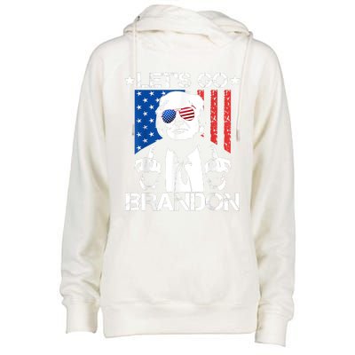 Let's Go Brandon Trump Middle Finger Flag Womens Funnel Neck Pullover Hood