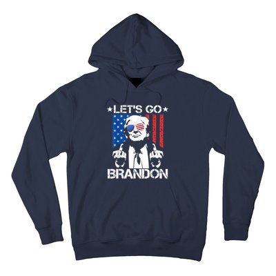 Let's Go Brandon Trump Middle Finger Flag Hoodie