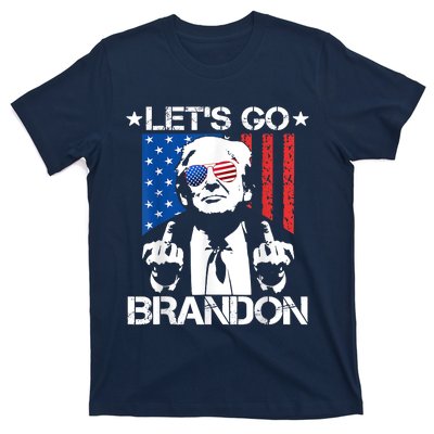 Let's Go Brandon Trump Middle Finger Flag T-Shirt