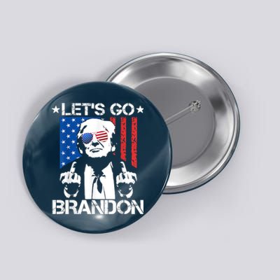 Let's Go Brandon Trump Middle Finger Flag Button