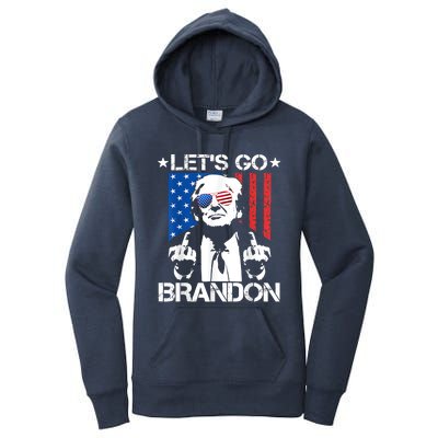 Let's Go Brandon Trump Middle Finger Flag Women's Pullover Hoodie