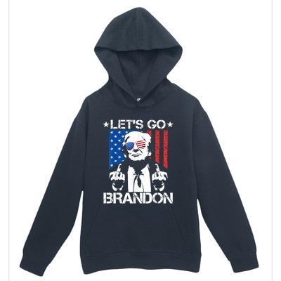 Let's Go Brandon Trump Middle Finger Flag Urban Pullover Hoodie