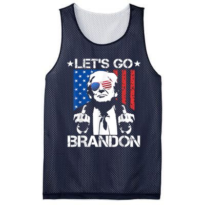 Let's Go Brandon Trump Middle Finger Flag Mesh Reversible Basketball Jersey Tank