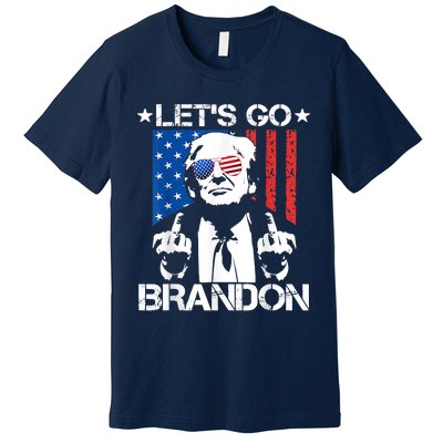 Let's Go Brandon Trump Middle Finger Flag Premium T-Shirt