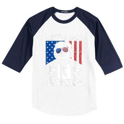 Let's Go Brandon Trump Middle Finger Flag Baseball Sleeve Shirt