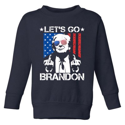 Let's Go Brandon Trump Middle Finger Flag Toddler Sweatshirt