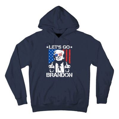 Let's Go Brandon Trump Middle Finger Flag Tall Hoodie