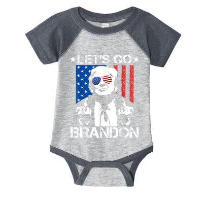 Let's Go Brandon Trump Middle Finger Flag Infant Baby Jersey Bodysuit