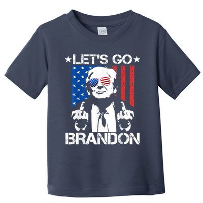 Let's Go Brandon Trump Middle Finger Flag Toddler T-Shirt