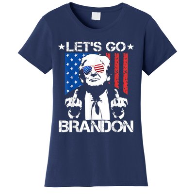 Let's Go Brandon Trump Middle Finger Flag Women's T-Shirt