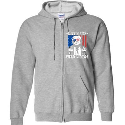 Let's Go Brandon Trump Middle Finger Flag Full Zip Hoodie