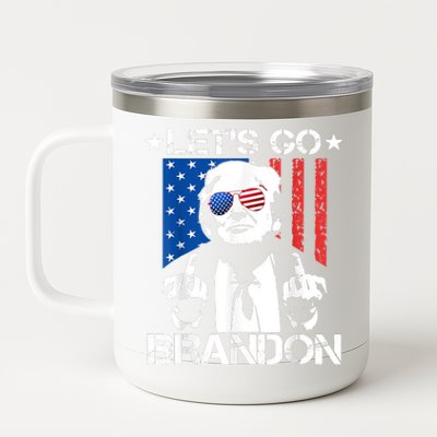 Let's Go Brandon Trump Middle Finger Flag 12 oz Stainless Steel Tumbler Cup