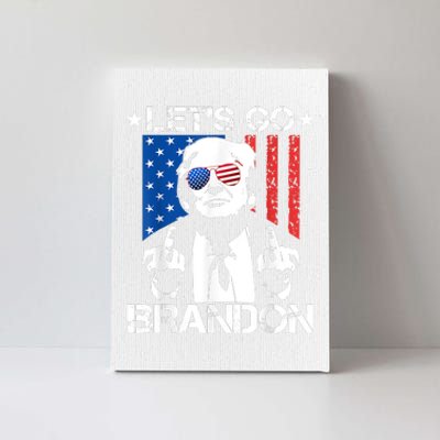 Let's Go Brandon Trump Middle Finger Flag Canvas