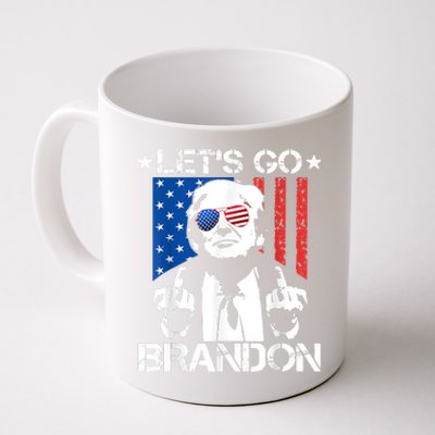 Let's Go Brandon Trump Middle Finger Flag Coffee Mug