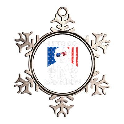 Let's Go Brandon Trump Middle Finger Flag Metallic Star Ornament