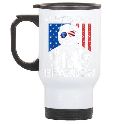 Let's Go Brandon Trump Middle Finger Flag Stainless Steel Travel Mug