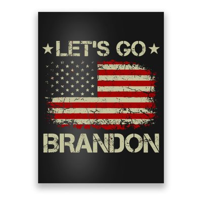 Let's Go Brandon Vintage American Flag Patriotic Poster