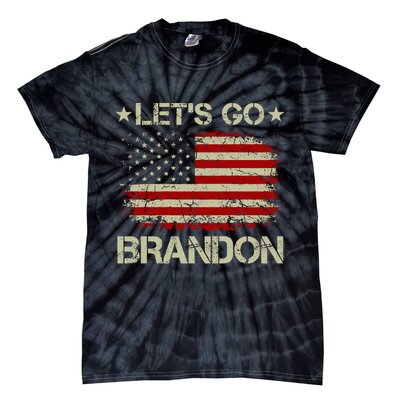 Let's Go Brandon Vintage American Flag Patriotic Tie-Dye T-Shirt
