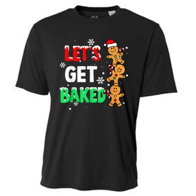 Let's Get Baked Gingerbread  Snow Christmas Xmas Holiday Cooling Performance Crew T-Shirt