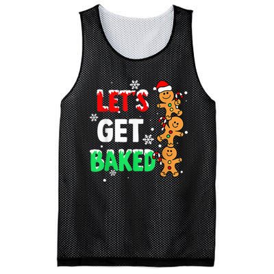 Let's Get Baked Gingerbread  Snow Christmas Xmas Holiday Mesh Reversible Basketball Jersey Tank