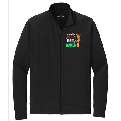 Let's Get Baked Gingerbread  Snow Christmas Xmas Holiday Stretch Full-Zip Cadet Jacket