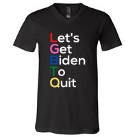 Let's Get Biden To Quit Lets Get Biden To Quit V-Neck T-Shirt