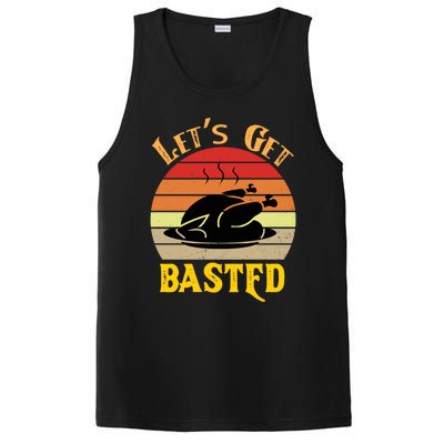 Lets Get Basted Gift Funny Turkey Day Retro Gift PosiCharge Competitor Tank