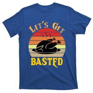 Lets Get Basted Gift Funny Turkey Day Retro Gift T-Shirt