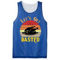 Lets Get Basted Gift Funny Turkey Day Retro Gift Mesh Reversible Basketball Jersey Tank