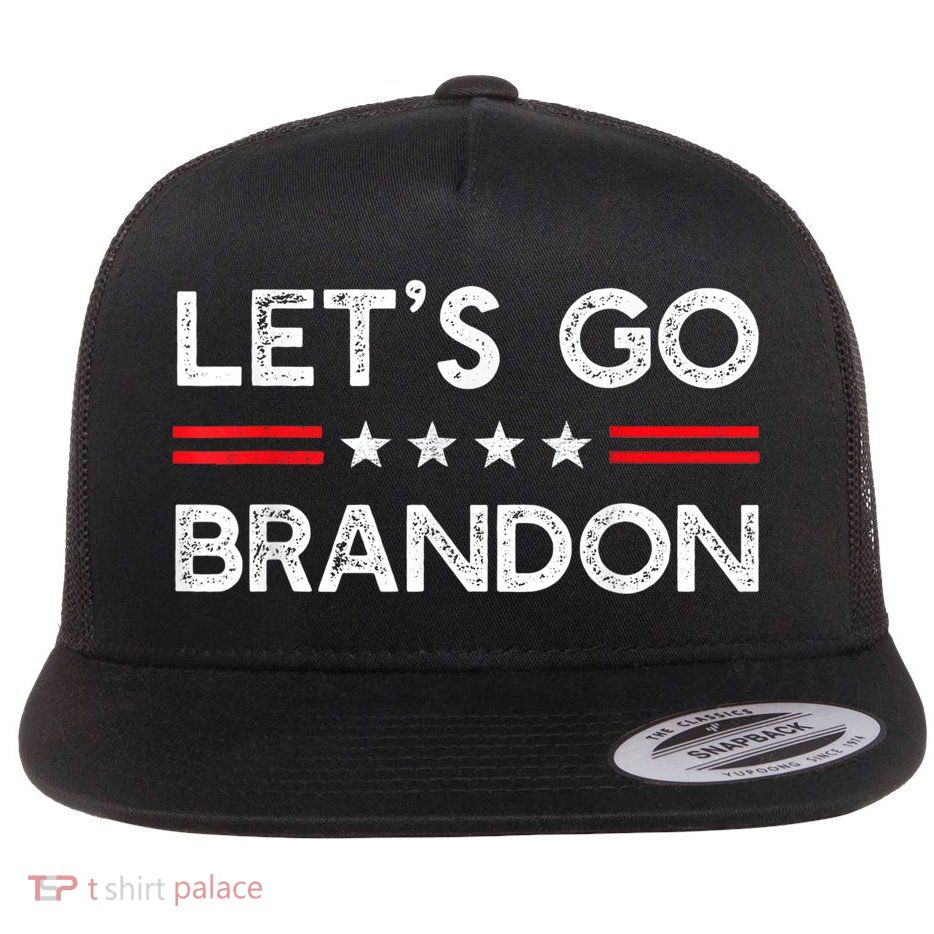 Let’s Go Brandon Conservative US Flag Gift Flat Bill Trucker Hat