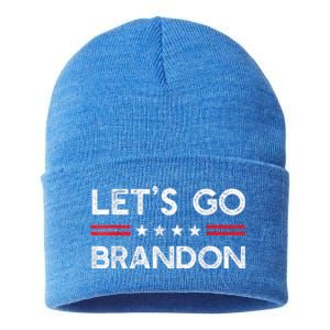 Let’s Go Brandon Conservative US Flag Gift Sustainable Knit Beanie