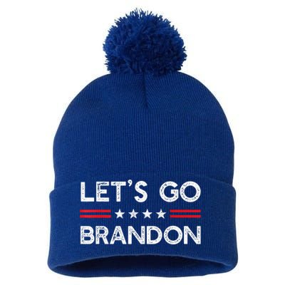 Let’s Go Brandon Conservative US Flag Gift Pom Pom 12in Knit Beanie